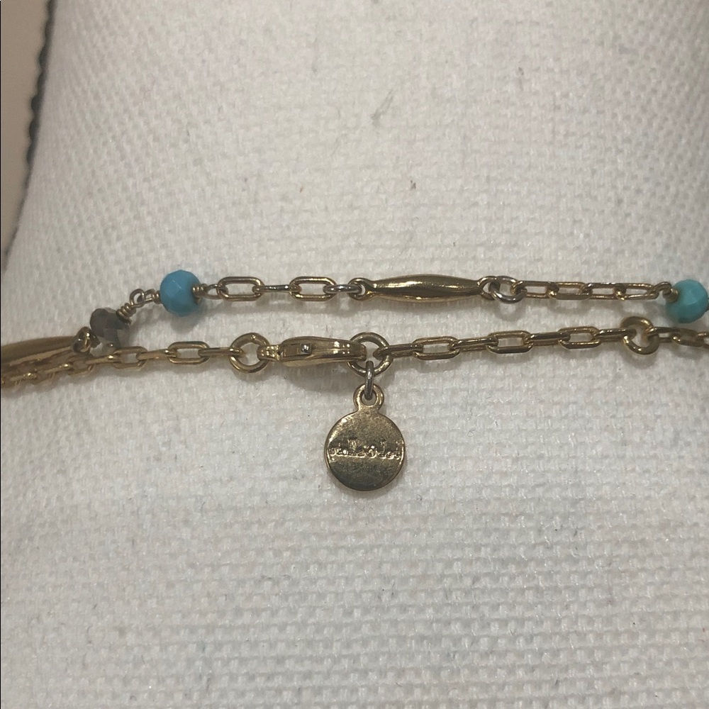 Stella & Dot Gold Necklace with Turquoise Accents - Picture 5 of 5